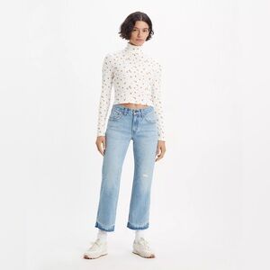 Levi's Light Blue Straight Crop Jeans